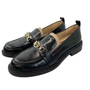 Sam Edelman Black Loafers with Gold Accents
